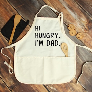 Hi Hungry I am Dad Apron: Funny BBQ Grill Apron