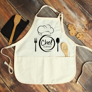 Personalised Chef Apron, Fathers Day Present, Gift For Dad, Custom Chef Apron, Cooking Apron for Men, Fathers Day Gift, Head Chef Apron