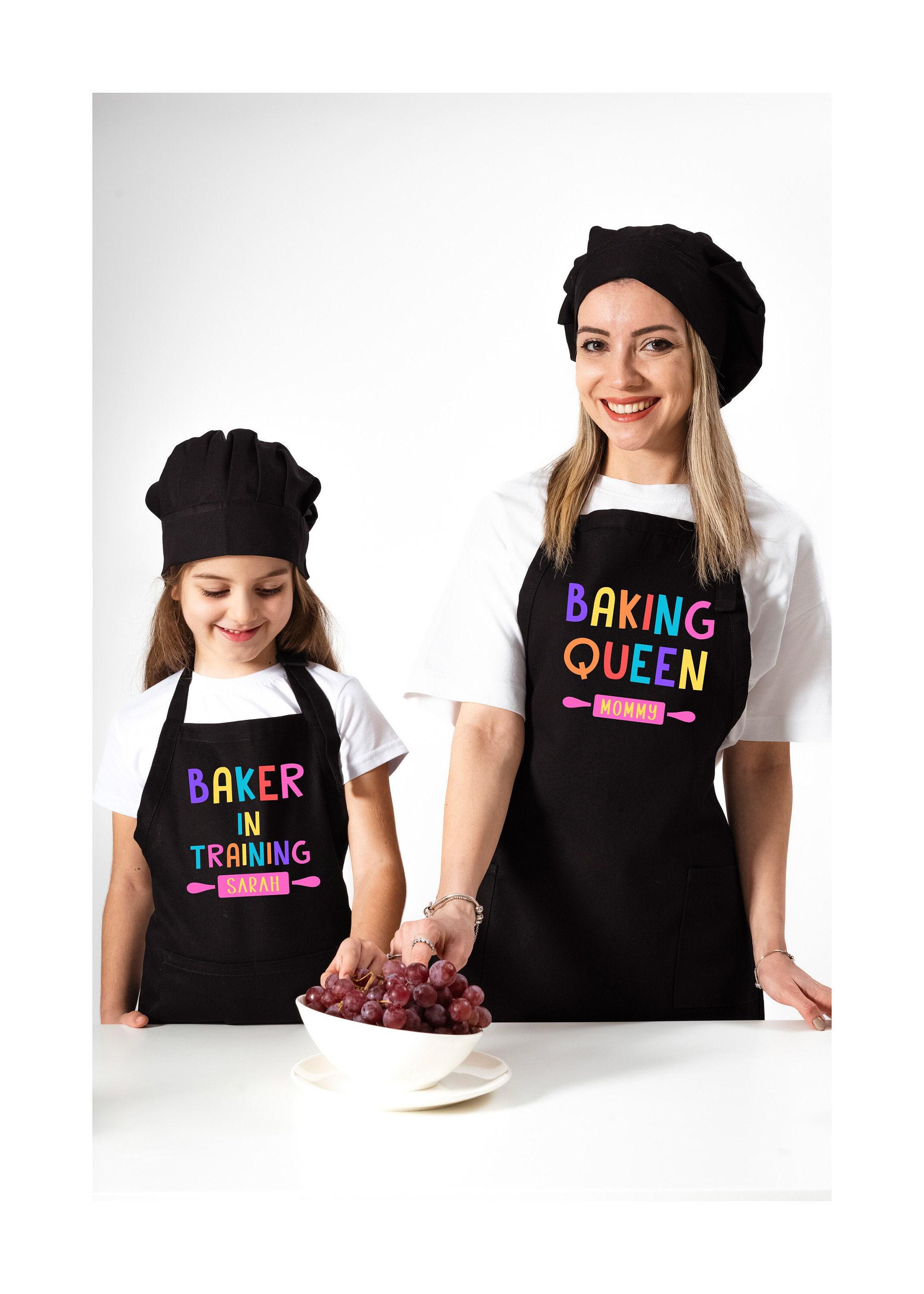Personalized Baking Queen Baking in Traininig Apron, Kids Apron, Matching Apron Set, Mom Daughter Aprons, Mommy and Me Aprons, Kitchen Gift
