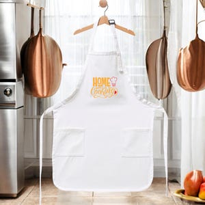 Home Cooking Apron: Funny Kitchen Chef Apron with Pockets