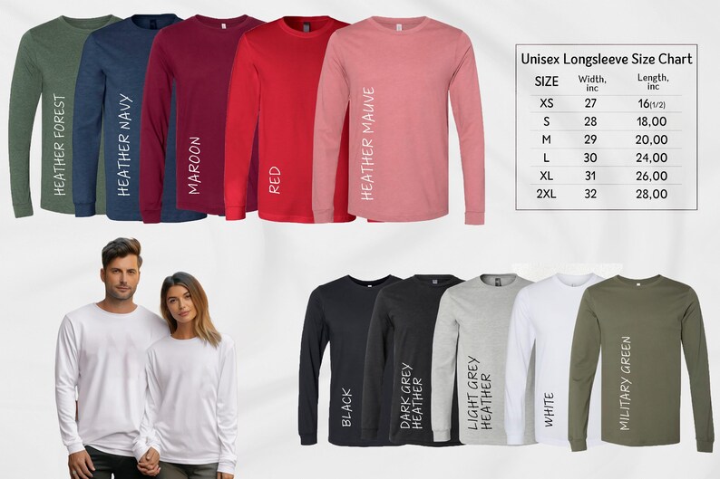 a man and woman standing next to each other wearing long sleeve shirts