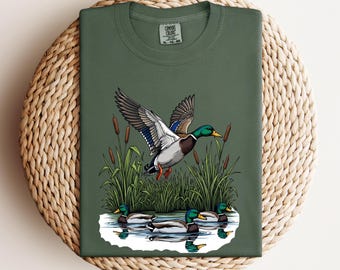 Comfort Colors® Vintage Mallard Duck Shirt, Retro Waterfowl Tee, 90s Fall Duck Crewneck, Cozy Autumn T-Shirt, Cute Animal Lover Top