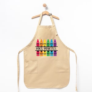 Custom Artist Apron with Pocket, Cute Gift for Art Teacher, Custom Birthday Gift for Painter, Teacher Appreciation Gift, Art Party Apron