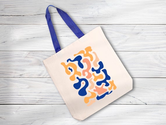 Colorful Tote Bag, Aesthetic Bag for Women & Everyday Use,  Abstract Art Canvas Tote, Cute Tote Bag, Zİppered Tote Bag