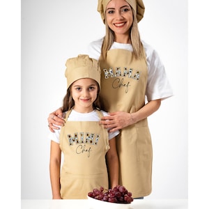 Mama and Mini Chef Apron Set: Matching Mother Daughter Aprons