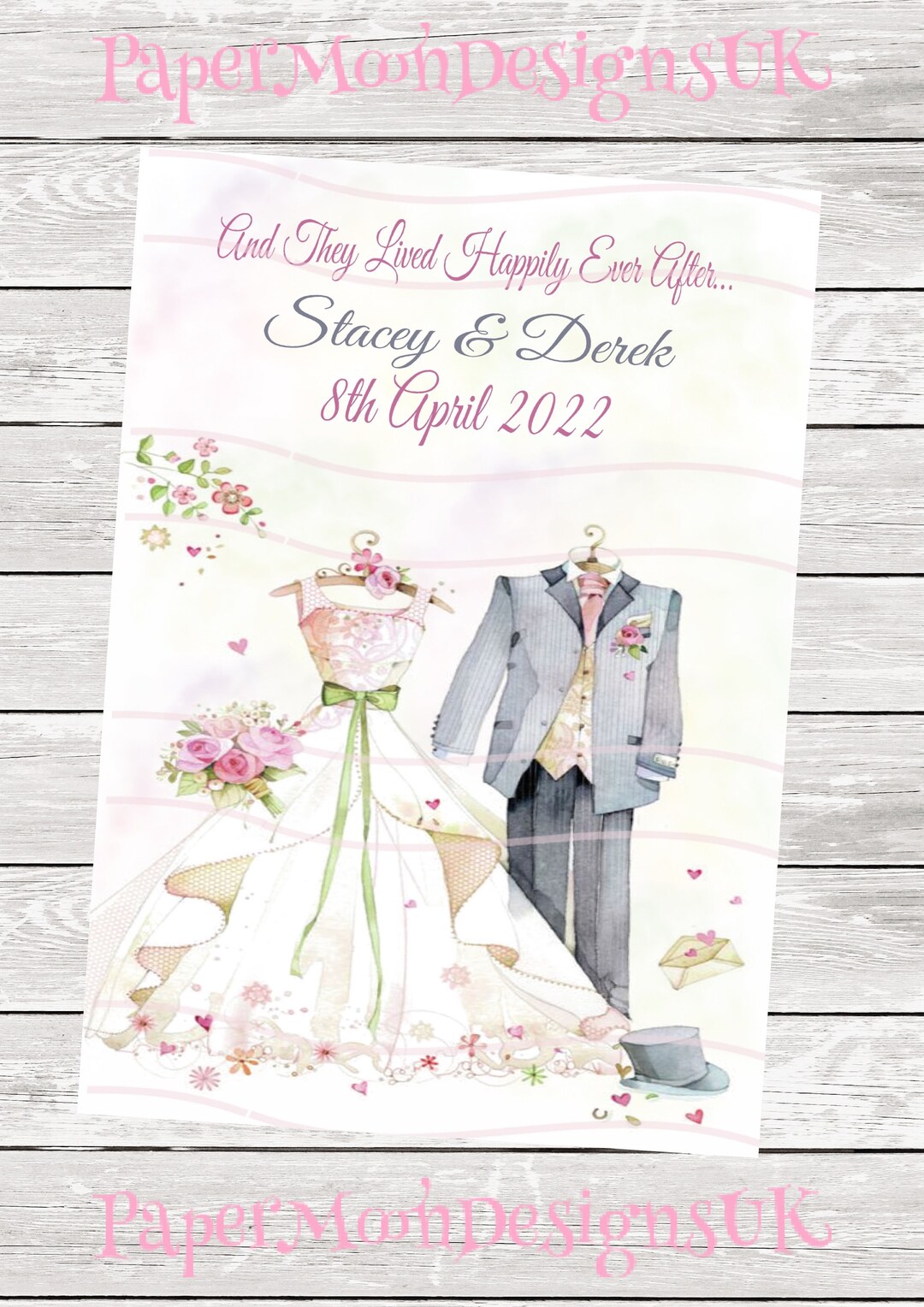 Handmade Personalised Wedding Day Card - Etsy UK