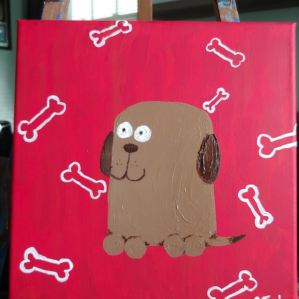 Dog Painting Acrylic on Canvas