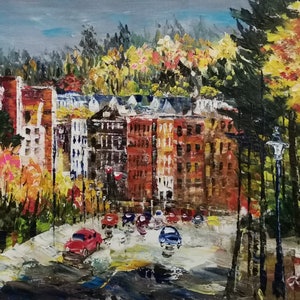 Stillwater, Minnesota, Main Street-K.Sing-6092-Home Decor Holiday Artwork Texture Painting Dining Wall Art