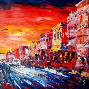 DOWNTOWN Helena, Arkansas-K.Sing-5357-Home Decor Holiday Artwork Texture Painting Dining Wall Art