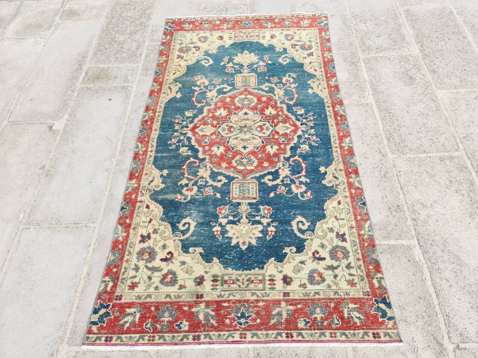 Vintage Green Rug Green Runner Rug Old Turkish Rug Oriental Etsy