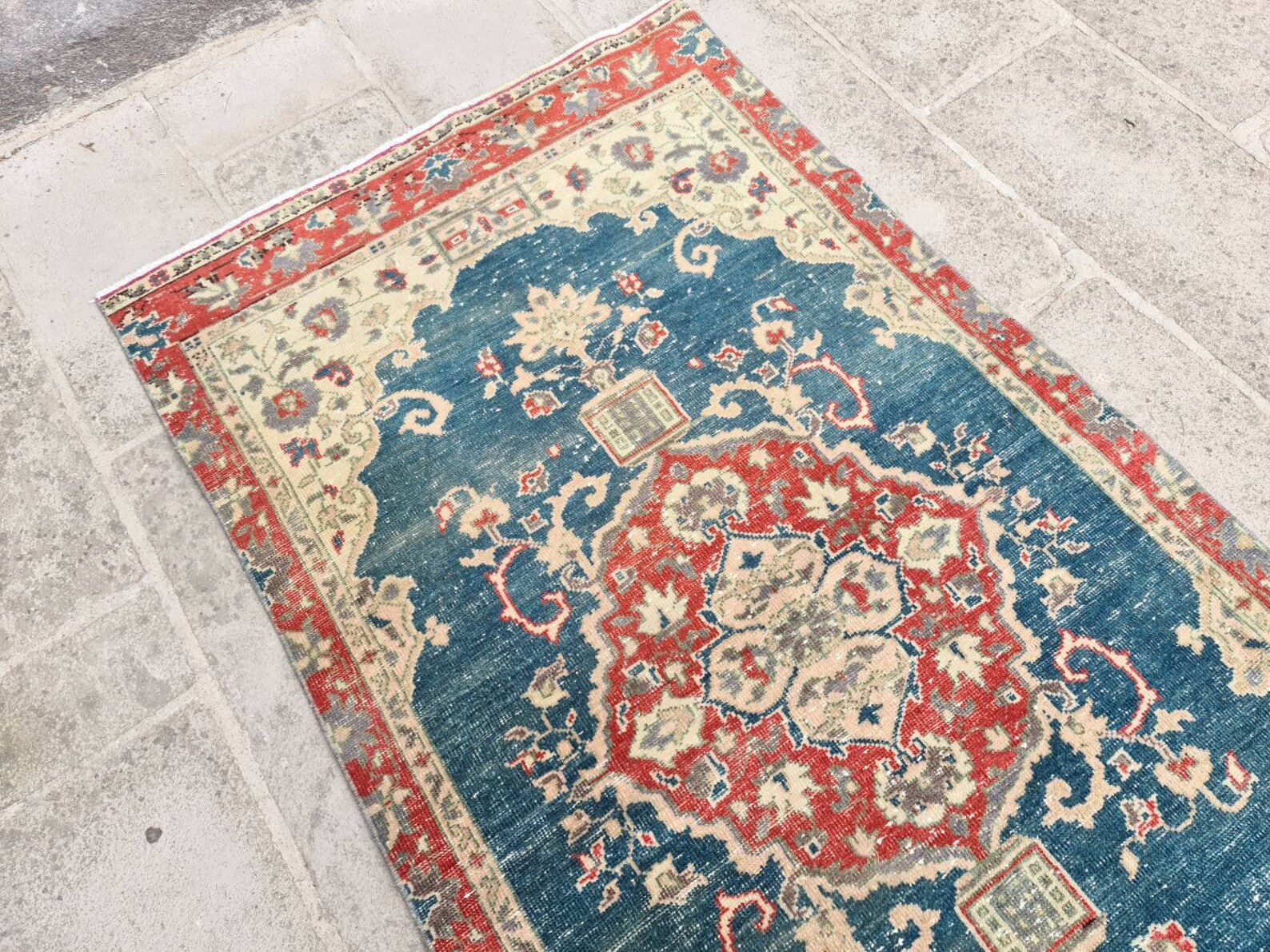 Vintage Green Rug Green Runner Rug Old Turkish Rug Oriental Etsy