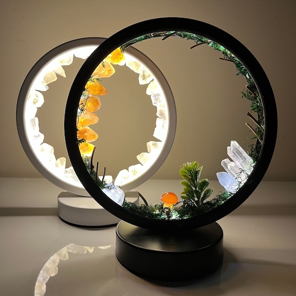 Zen Garden LED Crystal Night Light, Bedtime LED Night Lamp With Crystal Gemstone