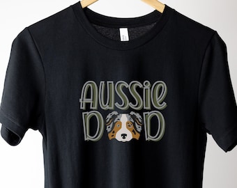 Aussie Dad tshirt, Australian Shepherd Shirt, Blue Merle Aussie Dad Tee Shirt Gift For Him, Aussie Shepherd Tee, Gift for Aussie Dog Lover