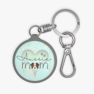 Aussie Mom Keyring, Australian Shepherd Keychain, Aussie Mum Keyring, Aussie Shepherd Custom Bag Tag, Gift for Aussie Dog Mama, Aussie Lover