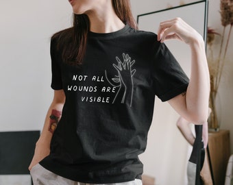 PTSD Awareness Men's T-Shirt – 'Not All Wounds Are Visible' Veteran Awareness Graphic Tee