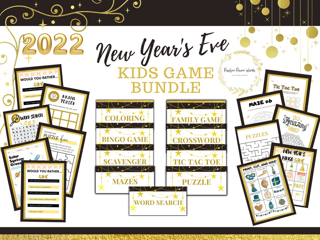 New Year's Game Bundle New Year's Printable Bundle Games New Year's