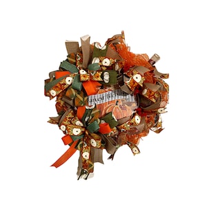 Harvest Blessings Fall Wreath, Pumpkins Fall Wreath, Fall Harvest, Blessings Wreath