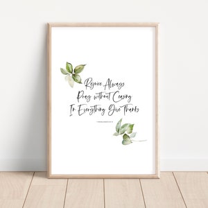 Rejoice Always, Pray without Ceasing 1 Thessalonians Print, Scripture Christian Bible Verse Wall Art Print, Home Decor Printable