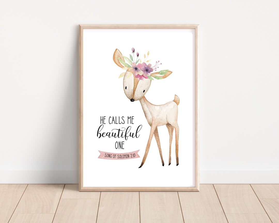 He Calls Me Beautiful One Christian Bible Verse Scripture Print ...