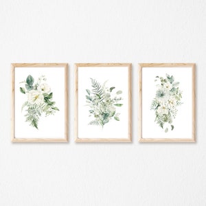 Set of 3 Eucalyptus Fern Floral Leaf Prints, Botanical  Plant Home, Wall Art, Poster Prints