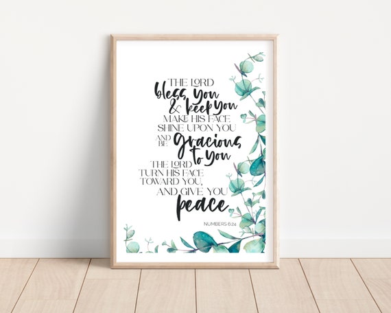 The Lord Bless You and Keep You Numbers 6 Poster Print, Botanical