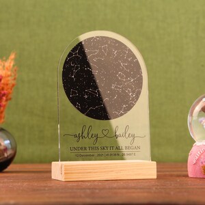 Personalisierter Sternenhimmel - Sternenkarte auf Acrylplatte - Personalisierte Sternenkarte - Geschenk zum Jahrestag