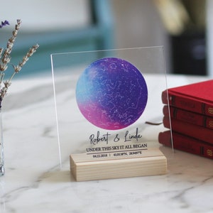 Plaque de carte en forme d'étoile constellation - Le cadeau parfait pour un anniversaire de Noël ou un anniversaire pour une mère - une femme - une petite amie - un mari - un petit ami