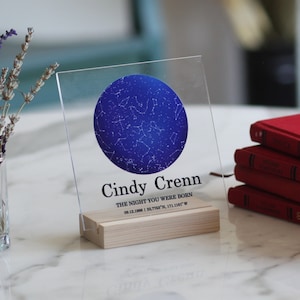 Personalisiertes Geburtstagsgeschenk für Tochter oder Sohn - Die Nacht, in der Sie geboren wurden Sternenkarte Plakette - Geburtstagsgeschenk für Sie - Geburtstagsgeschenk für Ihn