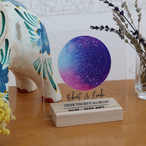 Personalisierte Sternenkarte - Geschenk zum Jahrestag - 1st Jahrestag - Himmlische Karte - Personalisierter Stern des Nachthimmels - Geschenk