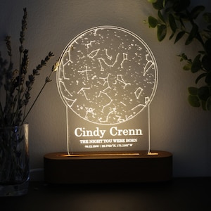 The Day You Were Born Star Map Night Light - Personalized Birthday Gift - 1st 2nd 3rd 13th 16th 18th 21st Birthday Gift - Daughter Birthday