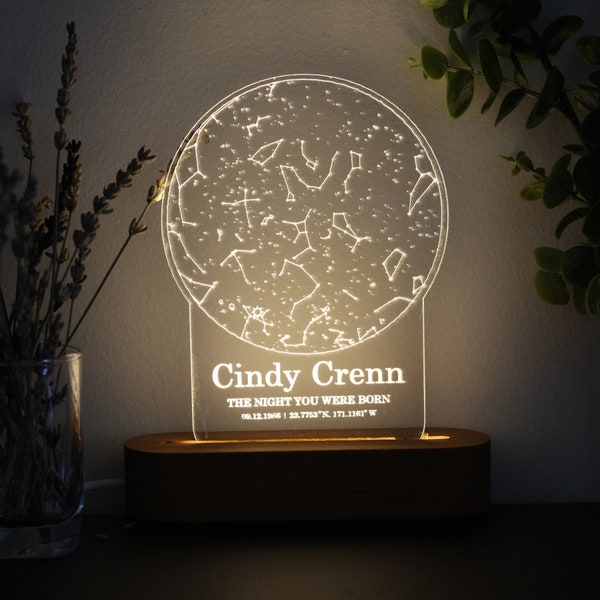The Day You Were Born Star Map Night Light - Personalized Birthday Gift - 1st 2nd 3rd 13th 16th 18th 21st Birthday Gift - Daughter Birthday