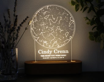 The Day You Were Born Star Map Night Light - Personalized Birthday Gift - 1st 2nd 3rd 13th 16th 18th 21st Birthday Gift - Daughter Birthday