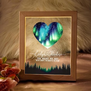 Star Map on Night Light - Personalized Constellation Map - Custom Night Sky - Stars on Wedding - Stars Chart Anniversary Gift - Celestial