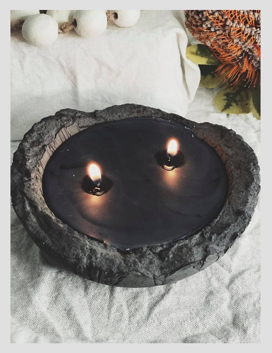 Charcoal Bowl Soy Wax Candle Etsy