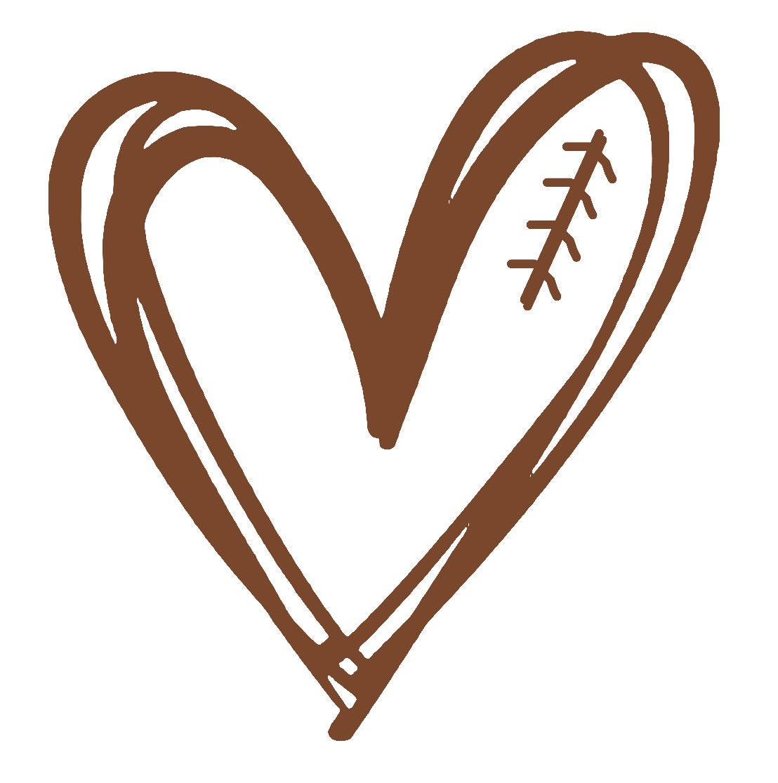 Football Heart Outline SVG