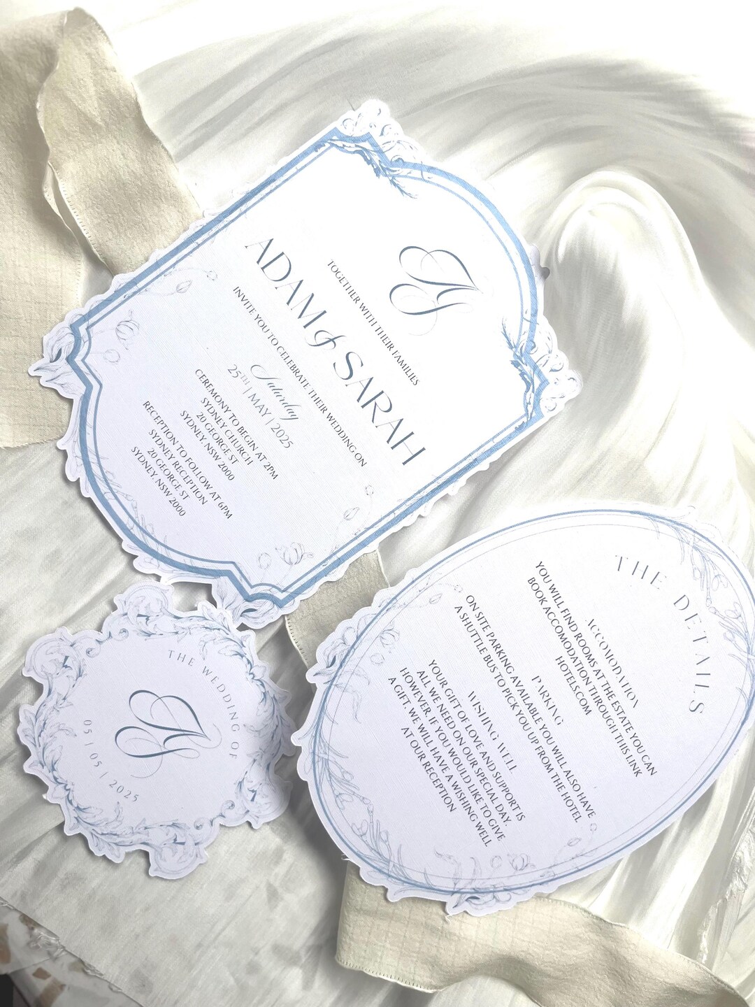 Die Line File Invitation Die Cut Wedding Invitation Template Suite: Stacked (canva Editable) - Etsy