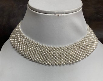 White Shell Pearl Necklace,Party Wear Choler Bridal Necklace,Wedding Jewelry,Indian Choker Necklace,Necklaces for women-Gifts For Women