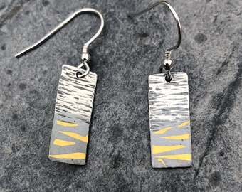 Keum Boo Fine Silver & 24K gold Earrings