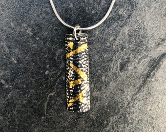 Fine Silver and 24K Keum Boo Textured Pendant