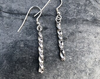 Silver Textured Multi Twist Earrings