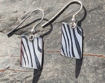 Animal Stripe Sterling Silver Earrings