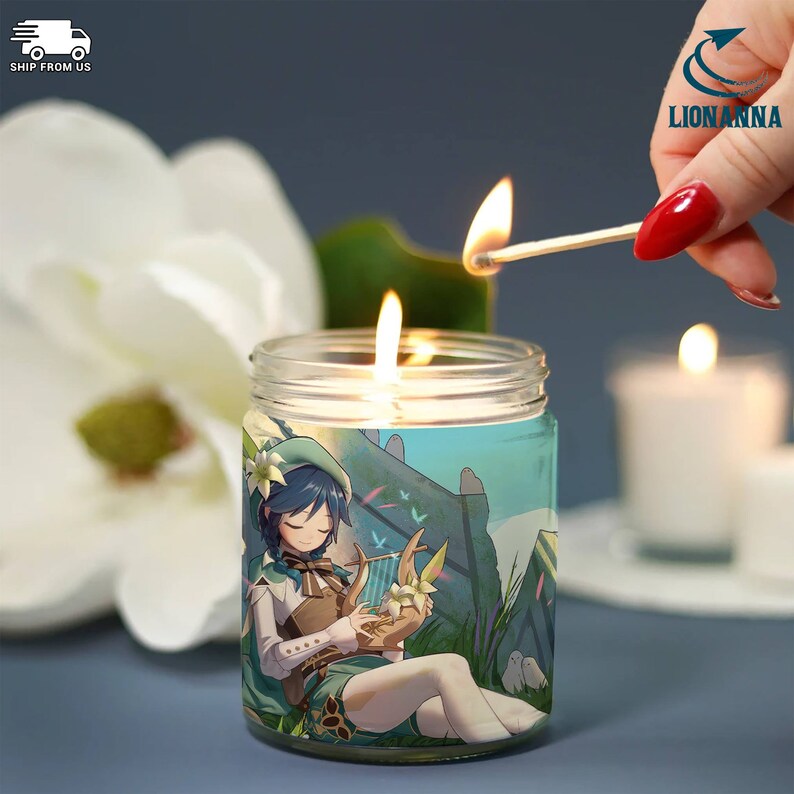 Venti Candles Genshin Impact Video Game Candles Etsy