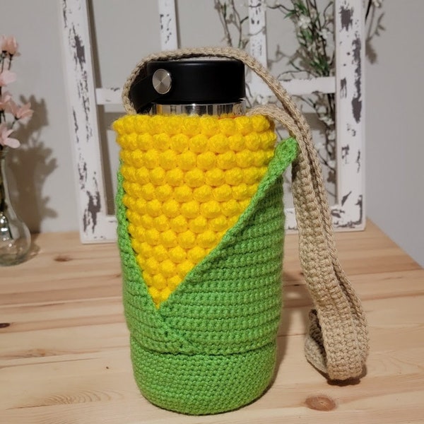 Crochet Corn Water Bottle Holder Pattern