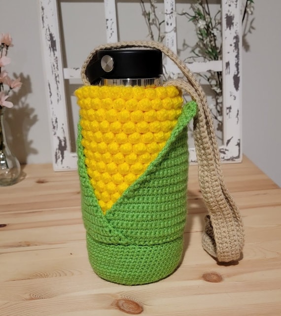 Crochet Corn Water Bottle Holder Pattern 