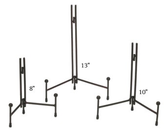 Black Metal Easel Folding Straight Edge Contemporary Modern CHOICE of 8", 10", 13" HIGH QUALITY Display