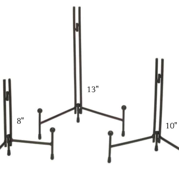 Black Metal Easel Folding Straight Edge Contemporary Modern CHOICE of 8", 10", 13" HIGH QUALITY Display