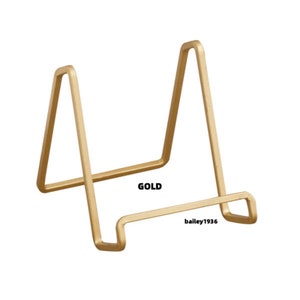 3&quot; Small GOLD SQUARE Wire Display Stand Easel Tabletop Tile Wedding Place Card Holder Photo Art Picture Tile Stand