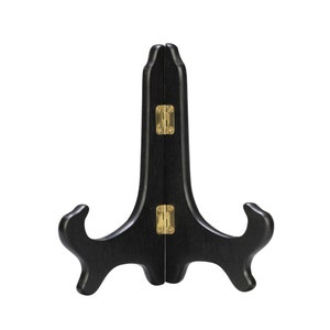 CHOICE of 5&quot;  7&quot;  9&quot; Black Ebony WOOD EASEL Plate Art Display Stand High Quality