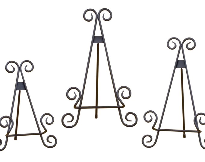 25 Tall EASEL TABLETOP Large Black Metal Wrought Iron Home Wedding