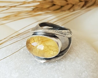 Natural Citrine Ring 925 Sterling Silver